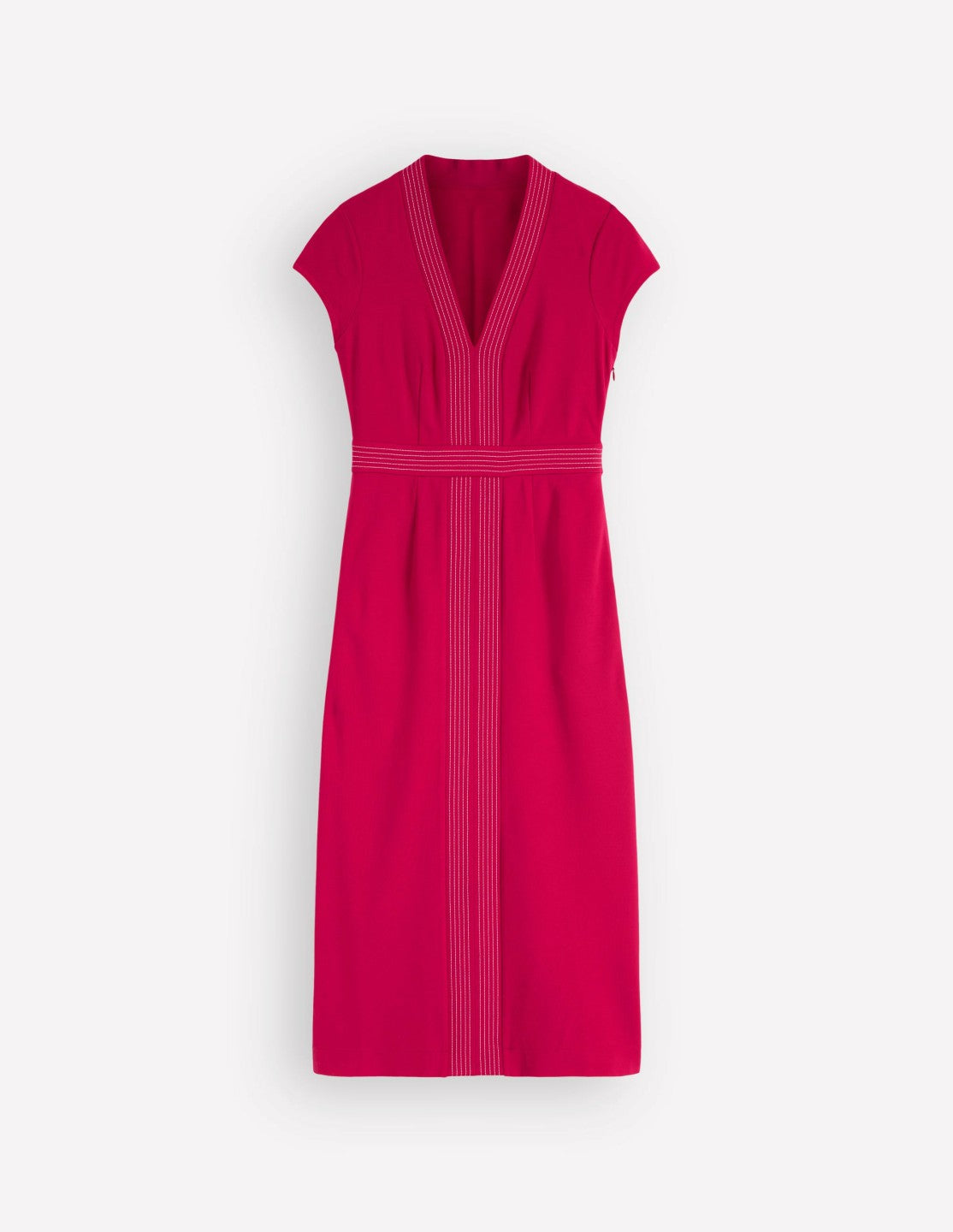 Topstitch Ponte Work Dress-Pomegranate / Boden us