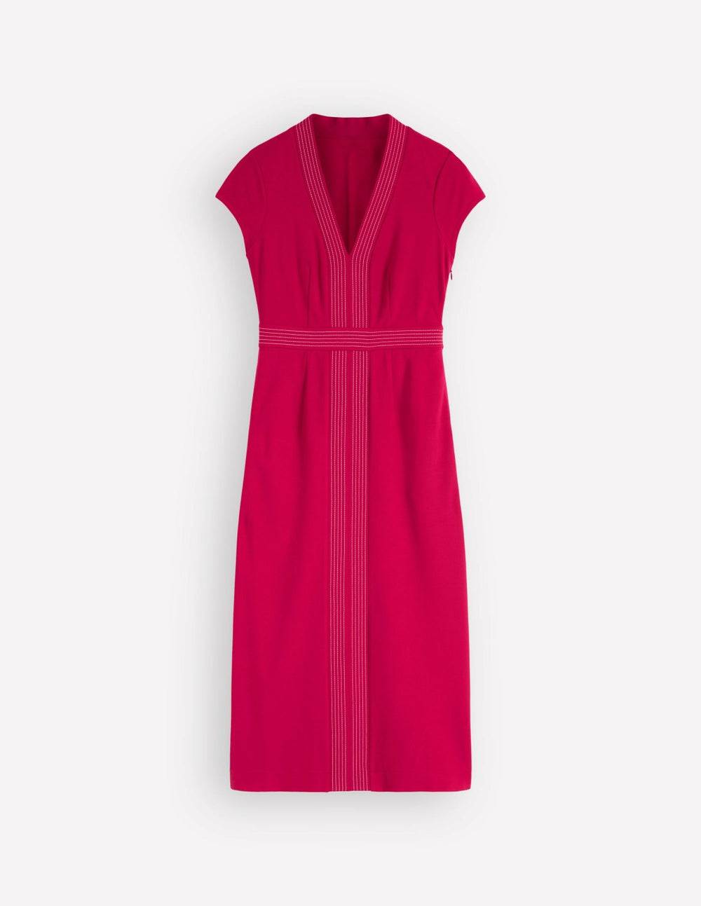 Topstitch Ponte Work Dress-Pomegranate / Boden us