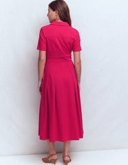Bridget Ponte Shirt Dress-Pomegranate / Boden