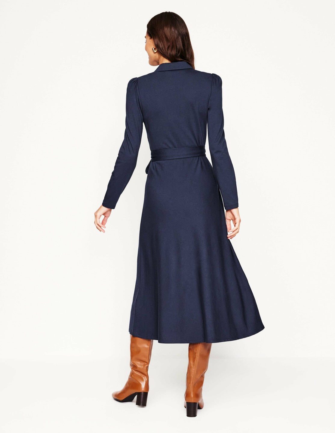 Imogen Collared Jersey Dress-Navy / Boden Sale