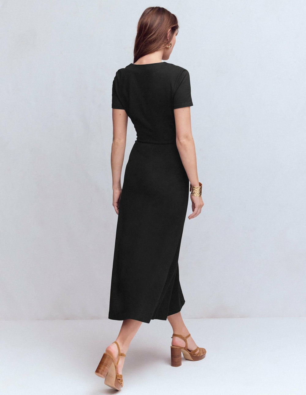 Una Ruched Front Ponte Dress-Black / Boden Online