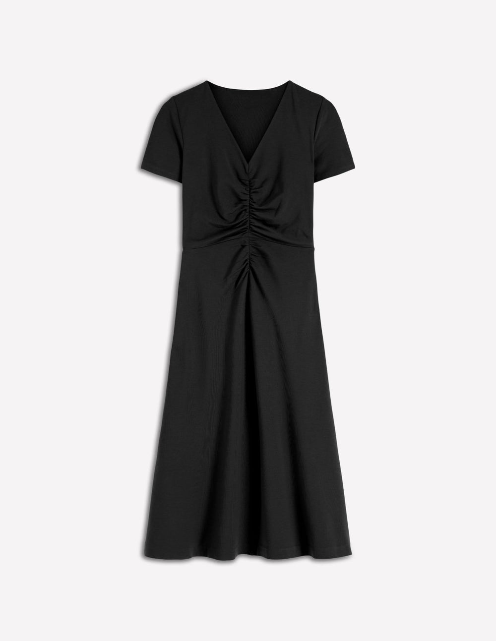 Una Ruched Front Ponte Dress-Black / Boden Online