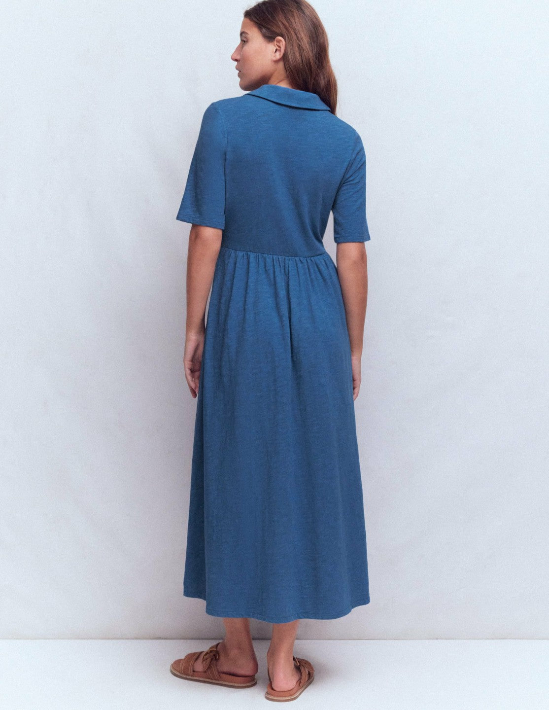 Aria Collared Jersey Dress-Tourmaline Blue / Boden Discount