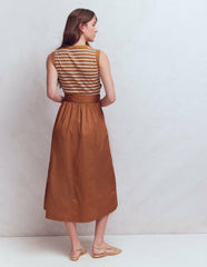 Zip-front Mix Media Dress-Ginger and Ivory Stripe / Boden us