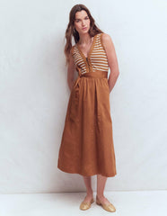 Zip-front Mix Media Dress-Ginger and Ivory Stripe / Boden us