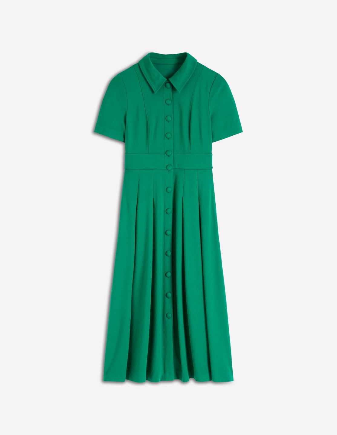 Bridget Ponte Shirt Dress-Jewel Green / Boden Sale
