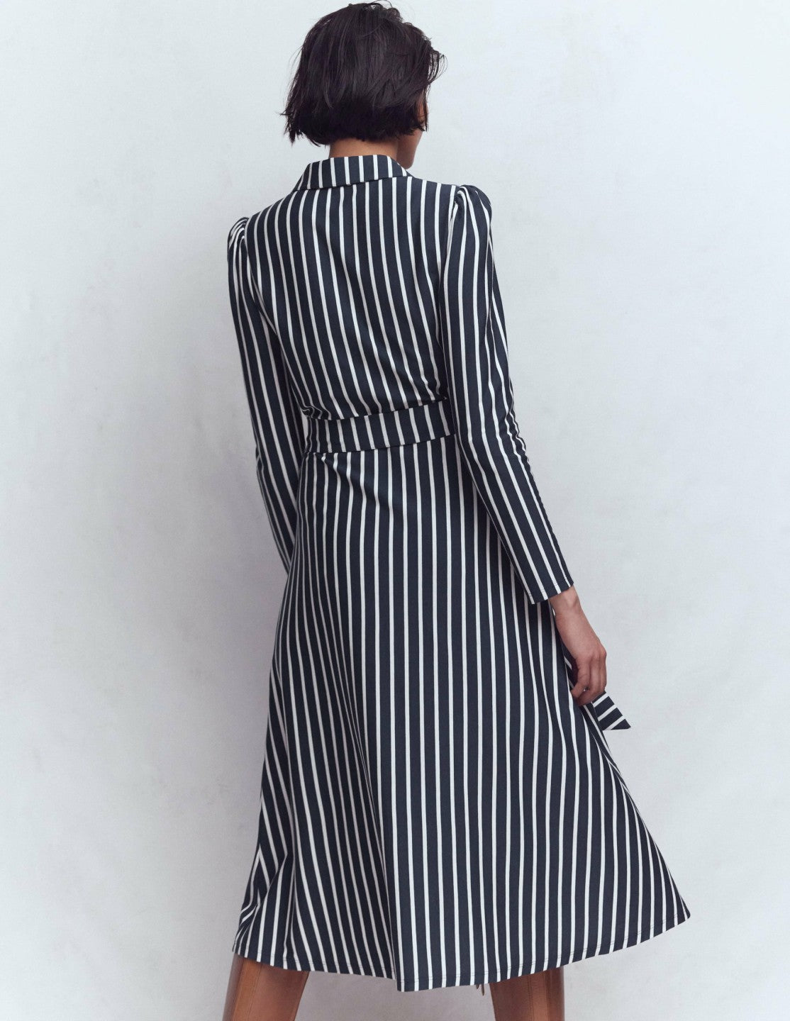 Imogen Collared Jersey Dress-French Navy and Ivory Stripe / Boden Online