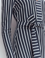 Imogen Collared Jersey Dress-French Navy and Ivory Stripe / Boden Online