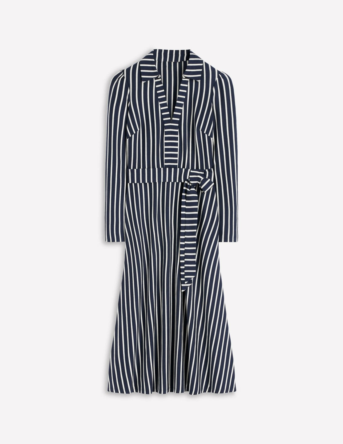 Imogen Collared Jersey Dress-French Navy and Ivory Stripe / Boden Online