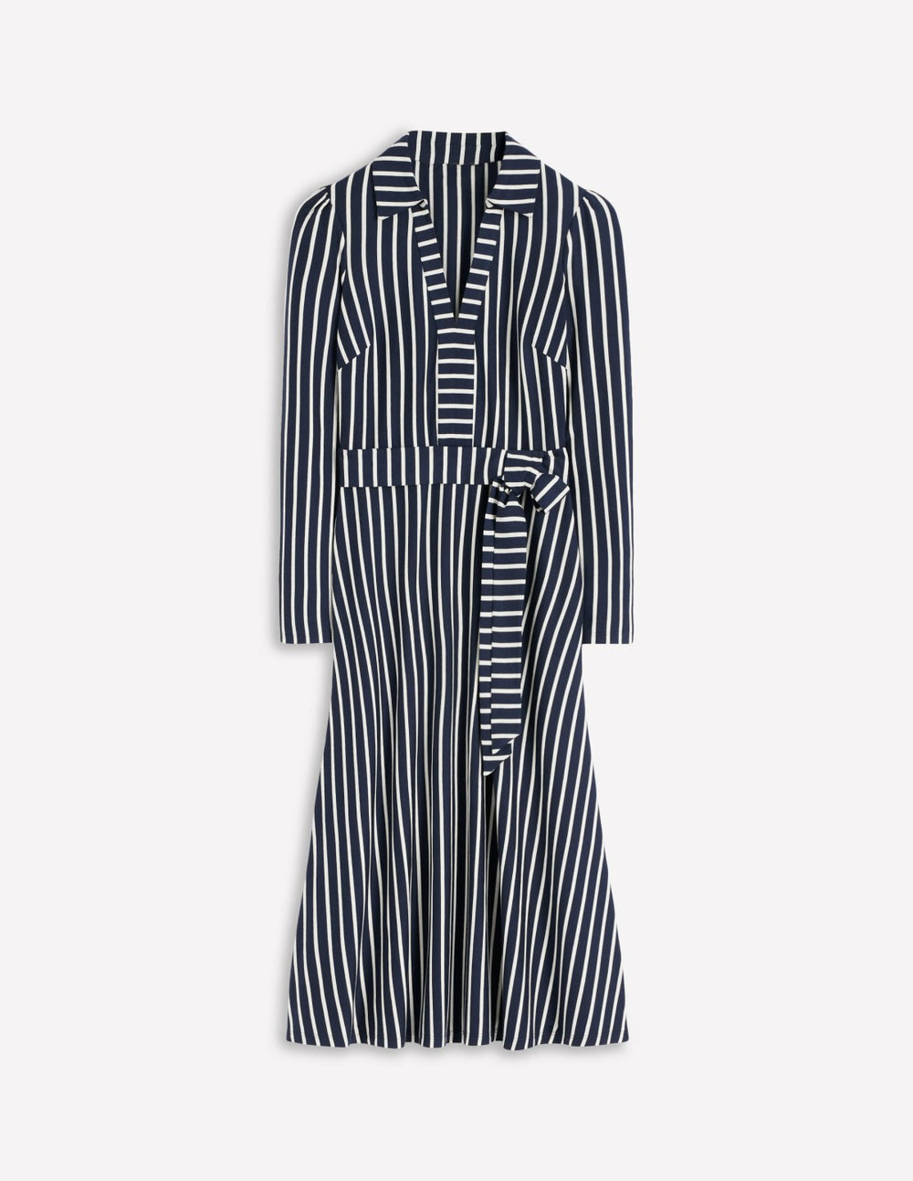 Imogen Collared Jersey Dress-French Navy and Ivory Stripe / Boden Online