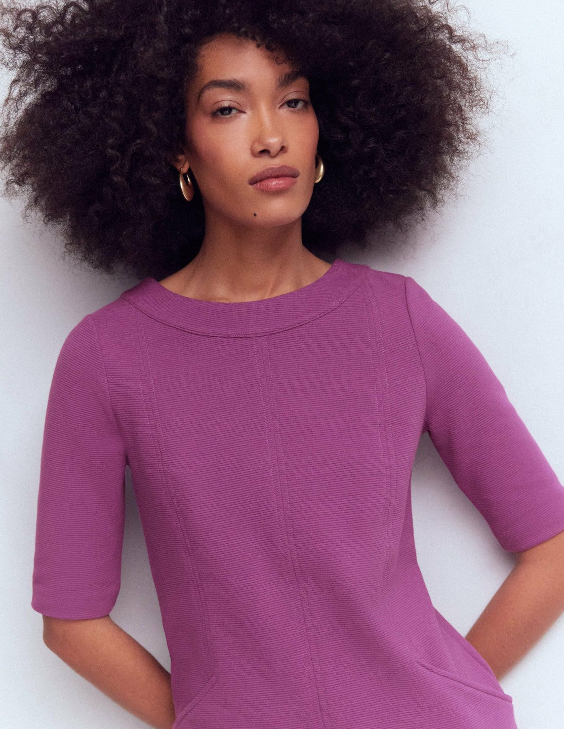 Nessa Ottoman Shift Dress-Damson / Boden Outlet
