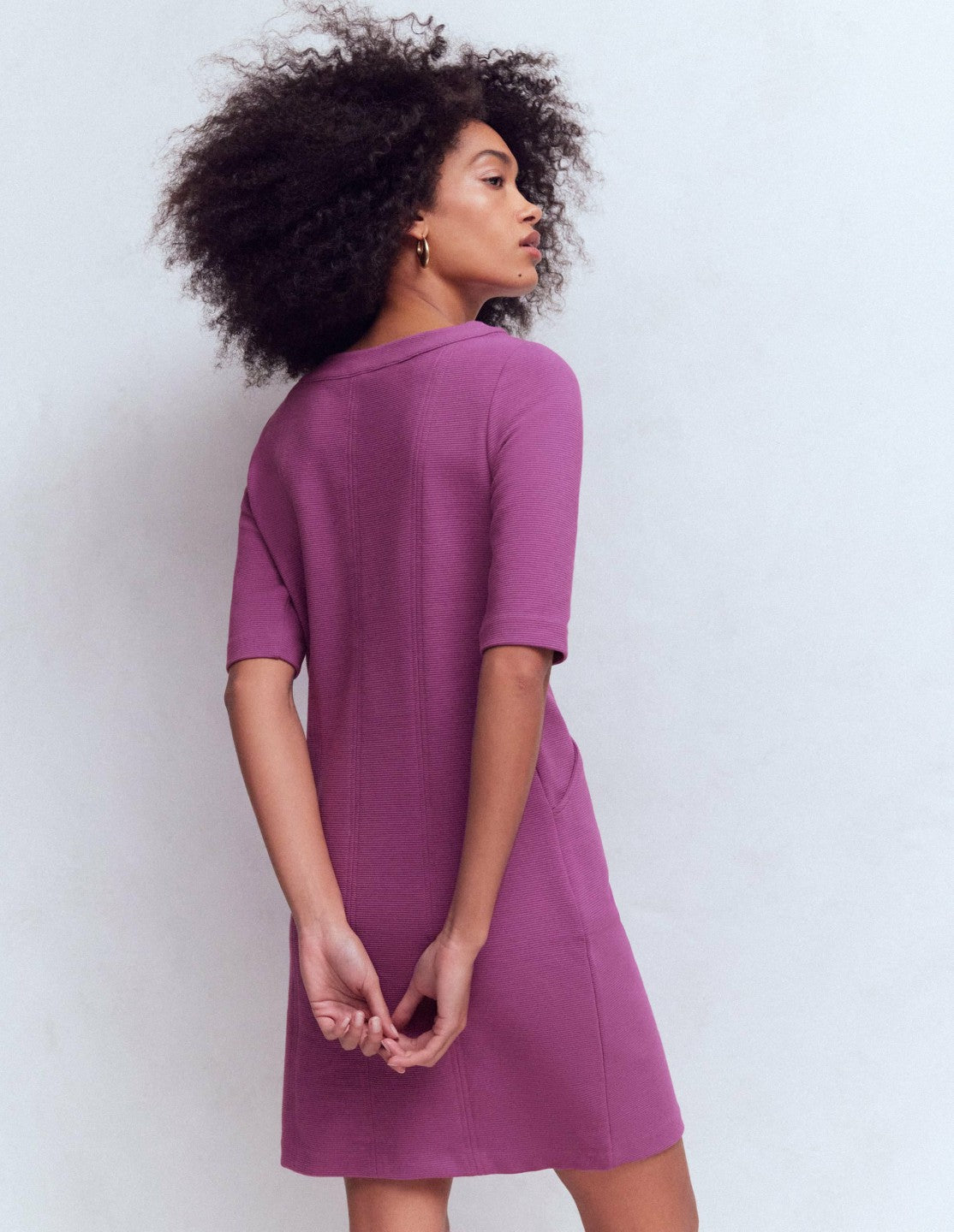 Nessa Ottoman Shift Dress-Damson / Boden Outlet