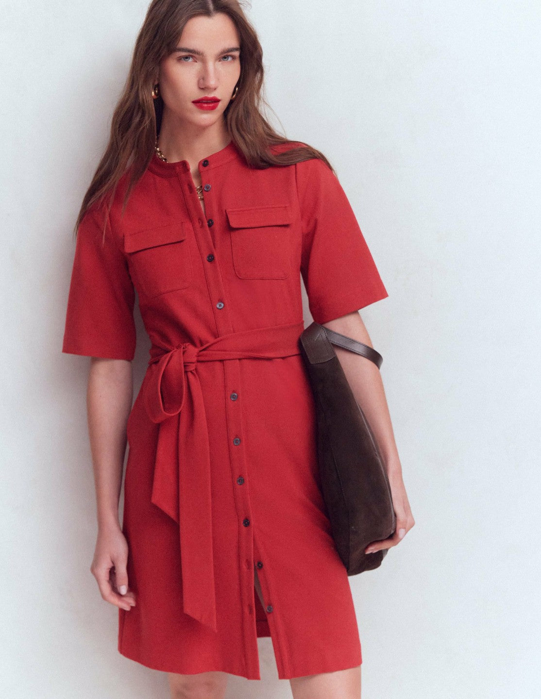 Front Pocket Ponte Dress-Crimson Red / Boden Discount