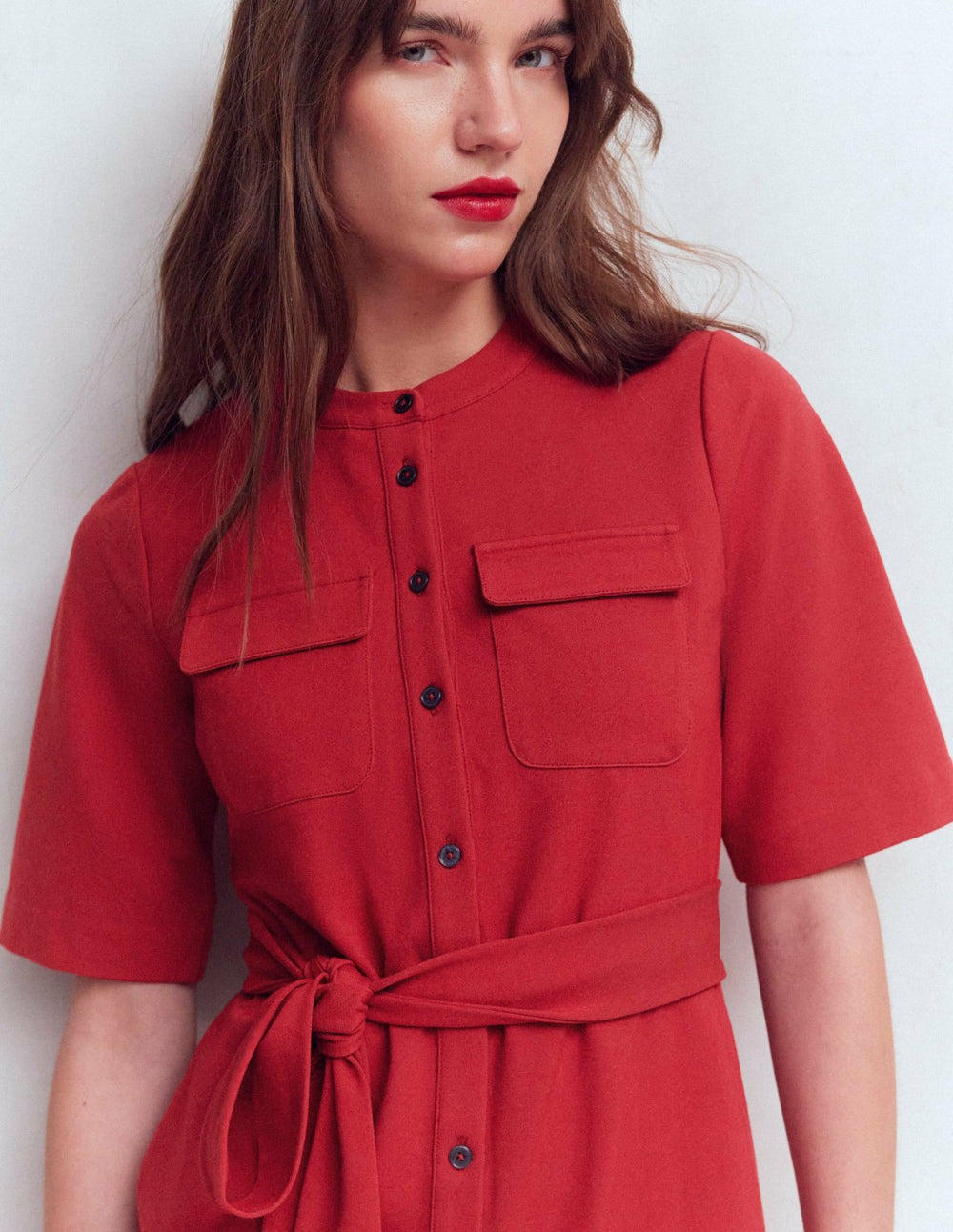 Front Pocket Ponte Dress-Crimson Red / Boden Discount