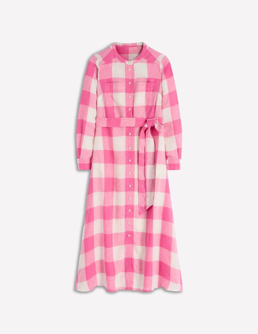 Mollie Linen Shirt Dress-Pink Punch Gingham / Boden On sale