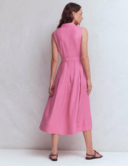 Belinda Linen Shirt Dress-Pink Parfait / Boden