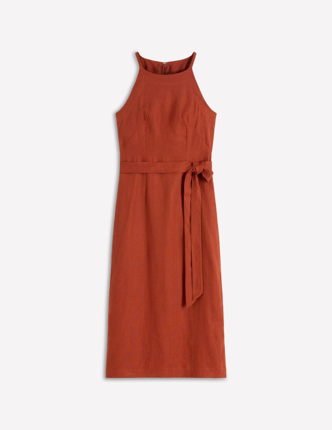 Rosa Halter Linen Midi Dress-Burnt Orange / Boden On sale