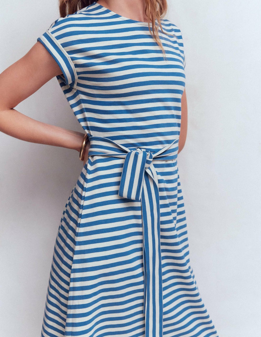 Eve Jersey Midi Dress-Blue and Ivory Stripe / Boden us