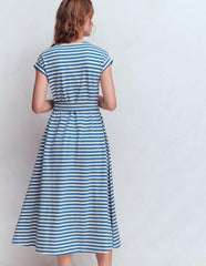 Eve Jersey Midi Dress-Blue and Ivory Stripe / Boden us