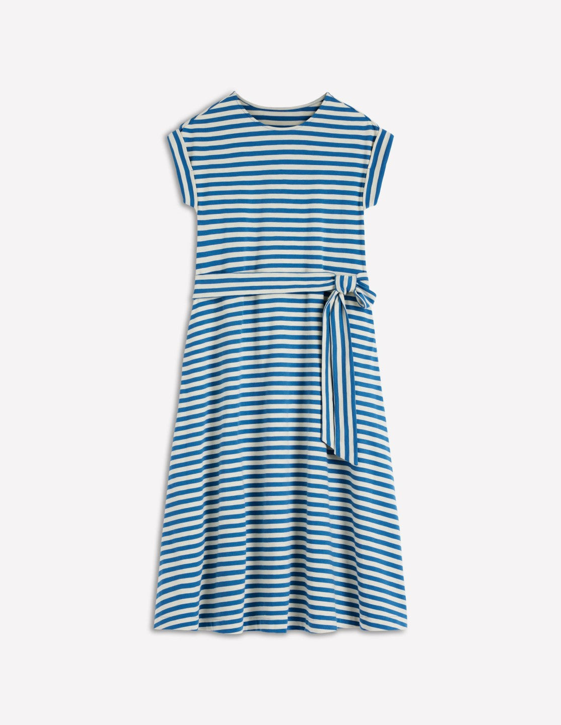 Eve Jersey Midi Dress-Blue and Ivory Stripe / Boden us
