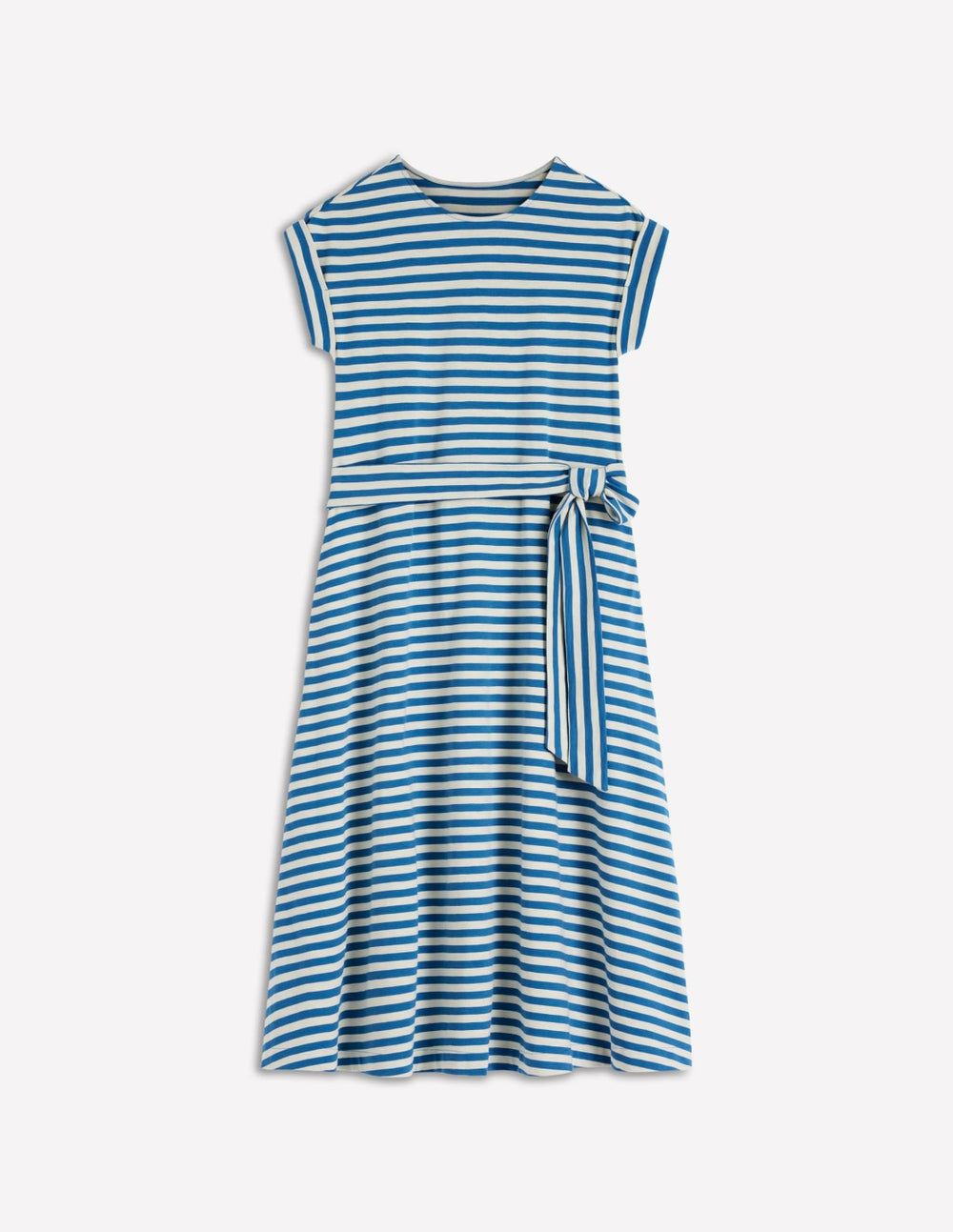 Eve Jersey Midi Dress-Blue and Ivory Stripe / Boden us