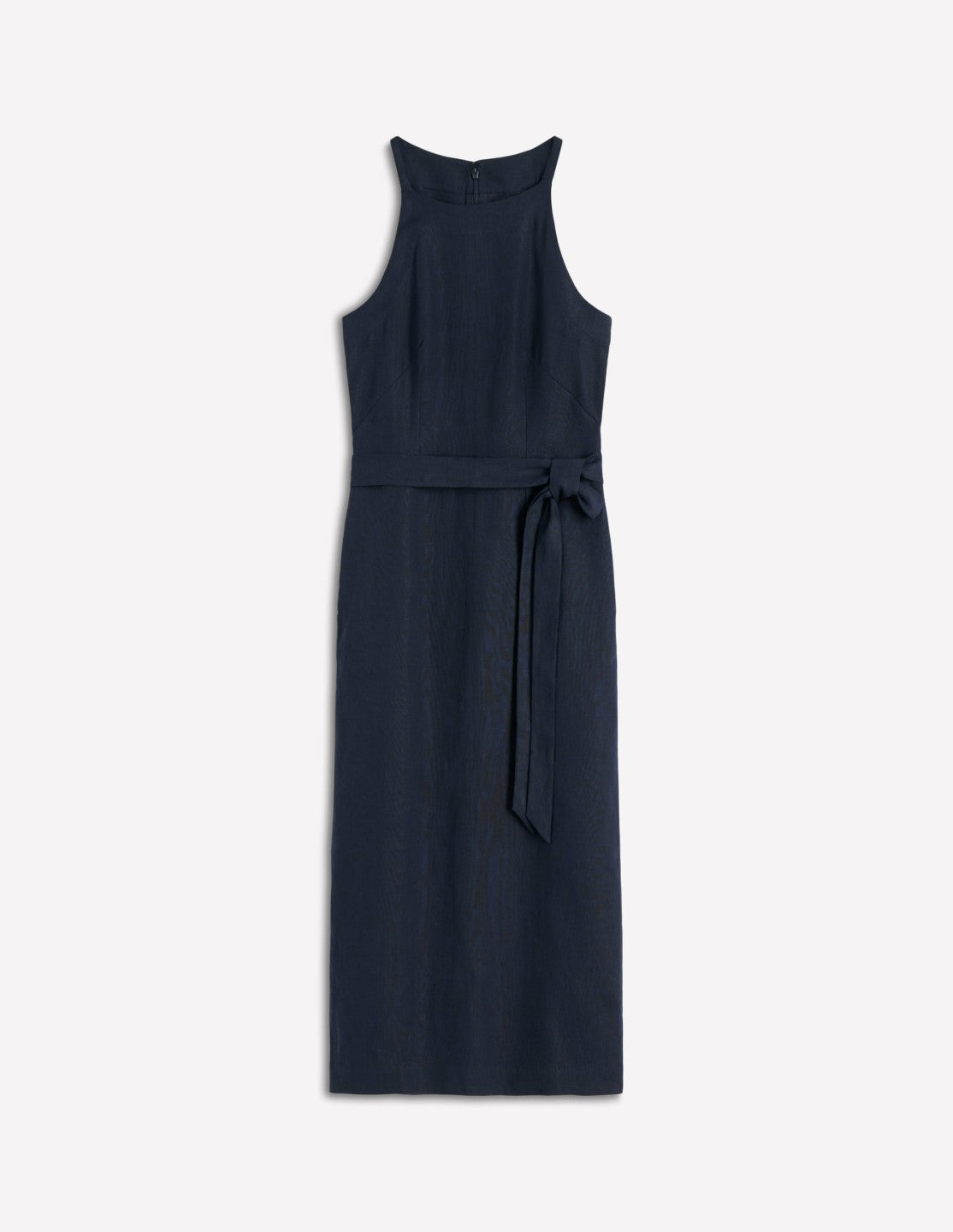 Rosa Halter Linen Midi Dress-Navy / Boden Online