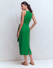 Rosa Halter Linen Midi Dress-Amazon Green / Boden Outlet