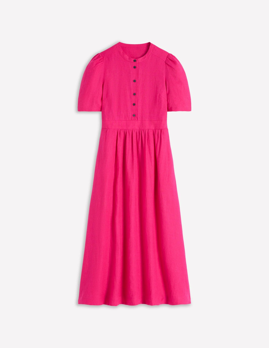 Ivy Placket Linen Midi Dress-Pink Peony / Boden On sale