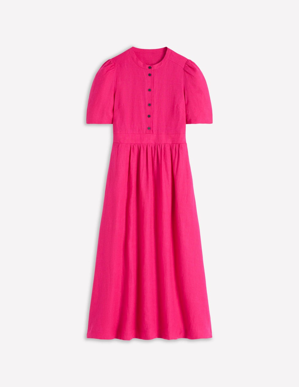 Ivy Placket Linen Midi Dress-Pink Peony / Boden On sale