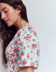 Irene Linen Midi Dress-Ivory, Bloom Scatter / Boden us
