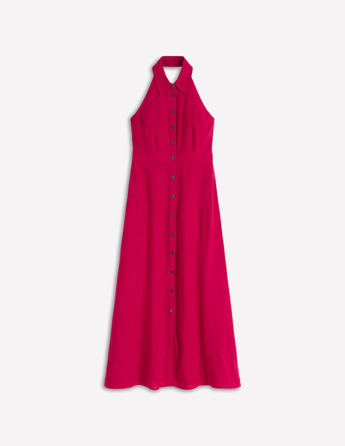 Eva Collar Halter Linen Dress-Pomegranate / Boden Online