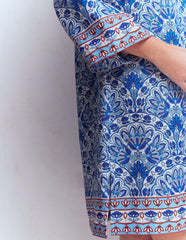 Carmen Linen Short Dress-Bright Blue, Elaborate Terrace / Boden Sale