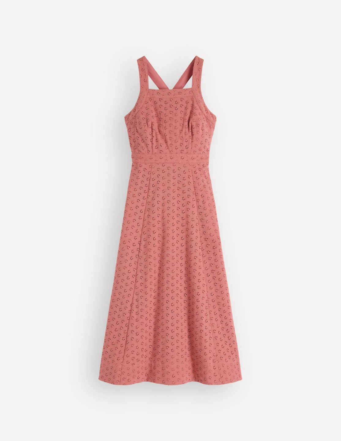Cross Back Broderie Midi Dress-Vintage Rose Broderie / Boden On sale