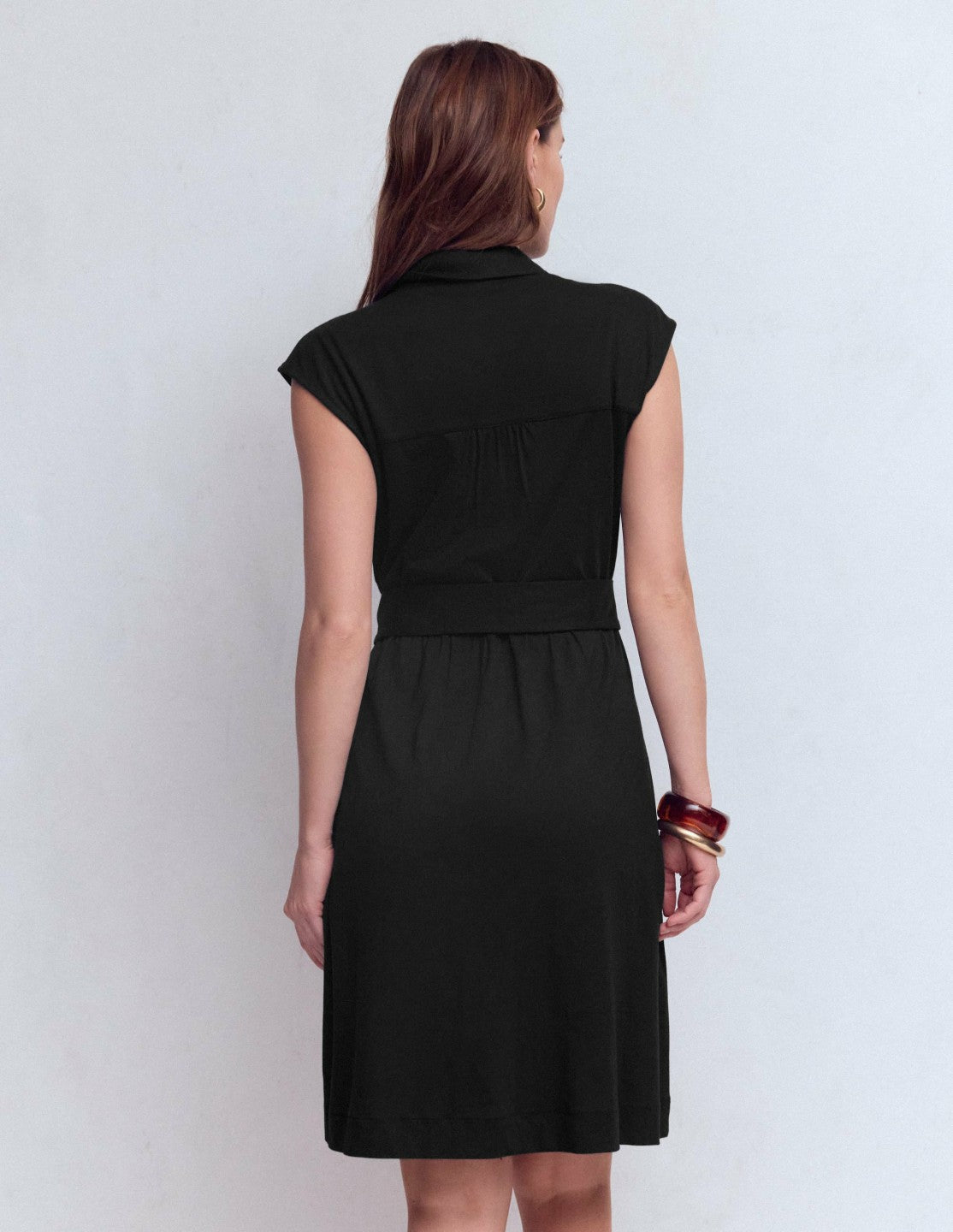 Honor Short Jersey Shirt Dress-Black / Boden us