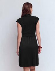 Honor Short Jersey Shirt Dress-Black / Boden us