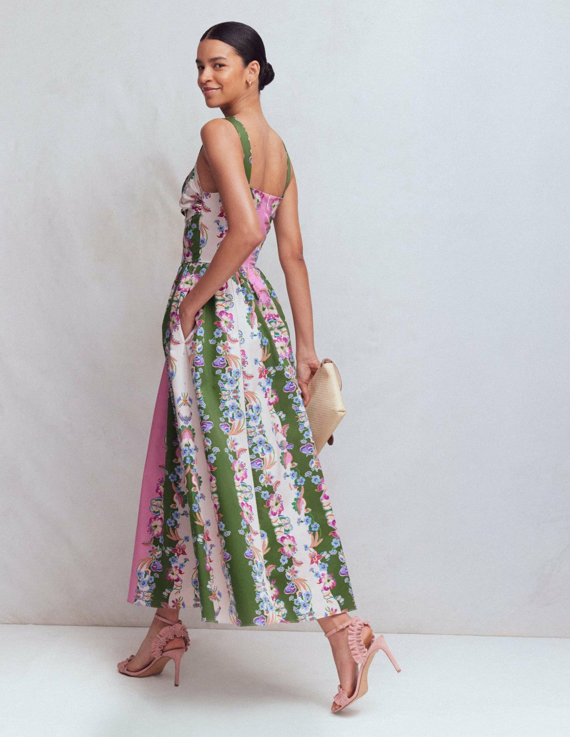 Fit and Flare Midi Dress-Orchid Canopy Stripe / Boden Sale