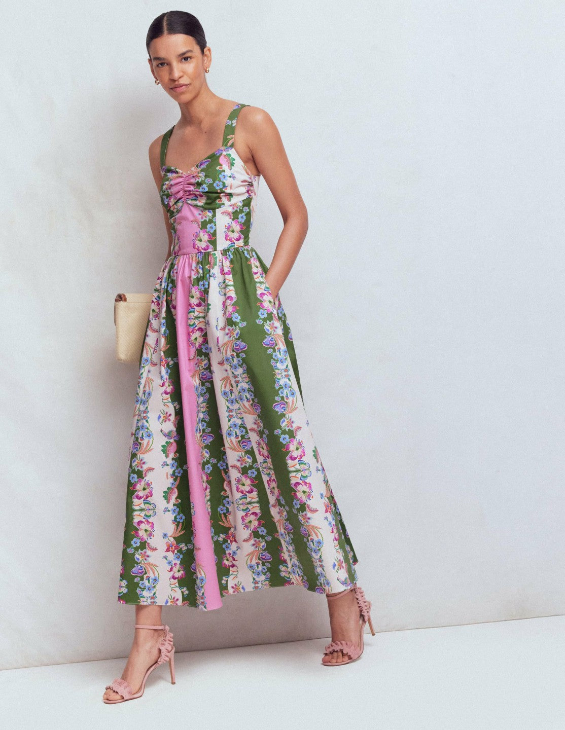 Fit and Flare Midi Dress-Orchid Canopy Stripe / Boden Sale