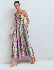 Fit and Flare Midi Dress-Orchid Canopy Stripe / Boden Sale