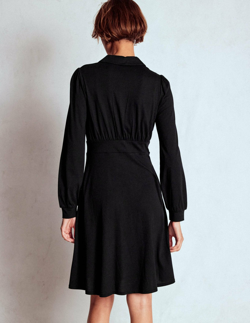 Orla Short Jersey Shirt Dress-Black / Boden Online