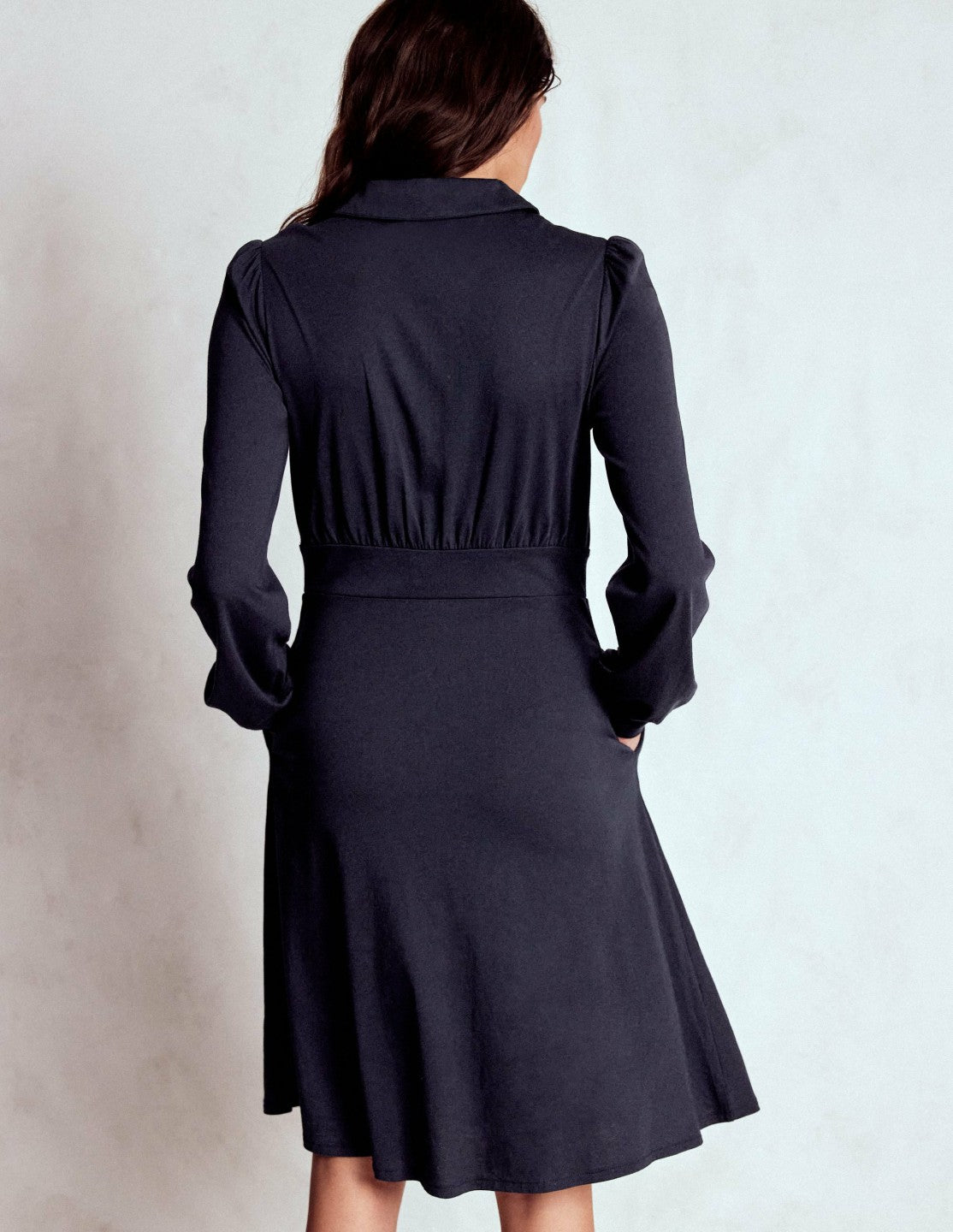 Orla Short Jersey Shirt Dress-Navy / Boden Outlet