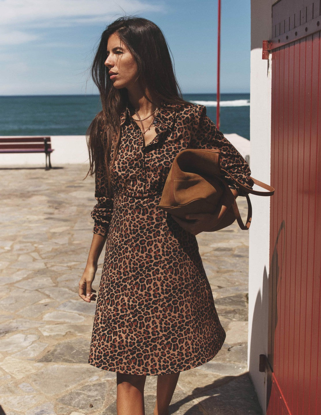 Orla Short Jersey Shirt Dress-Cheetah Pop / Boden Discount