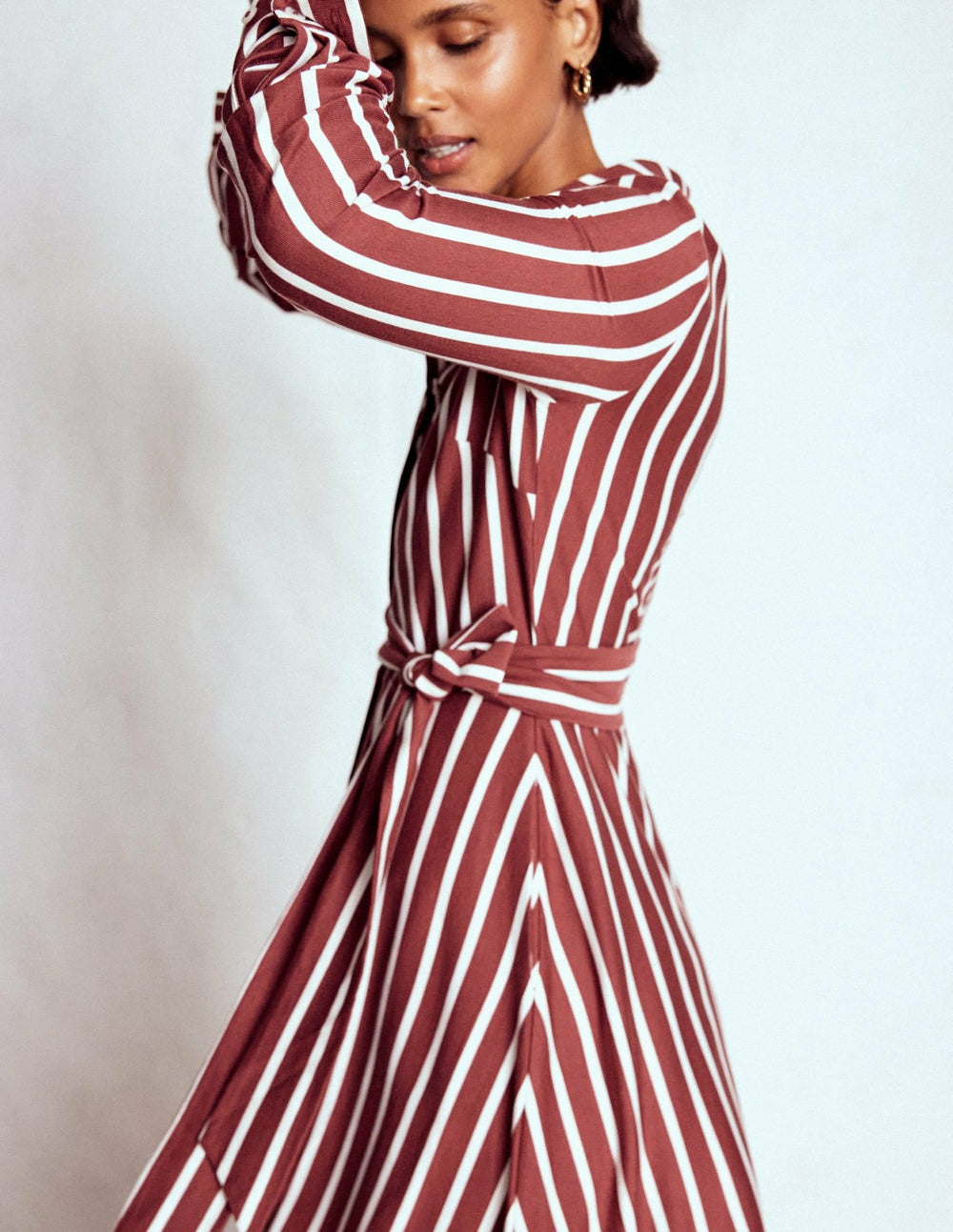 Marcia Jersey Shirt Dress-Burnt Orange, Painted Dot / Boden On sale