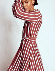 Marcia Jersey Shirt Dress-Burnt Orange, Painted Dot / Boden On sale