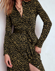 Marcia Jersey Shirt Dress-Military Olive, Brushed Animal / Boden Sale
