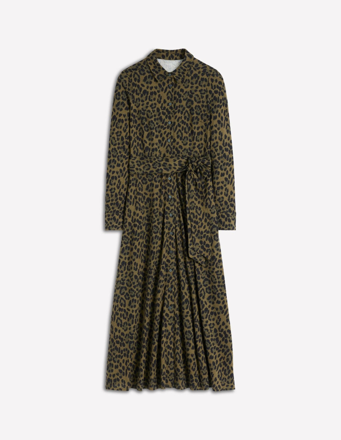 Marcia Jersey Shirt Dress-Military Olive, Brushed Animal / Boden Sale