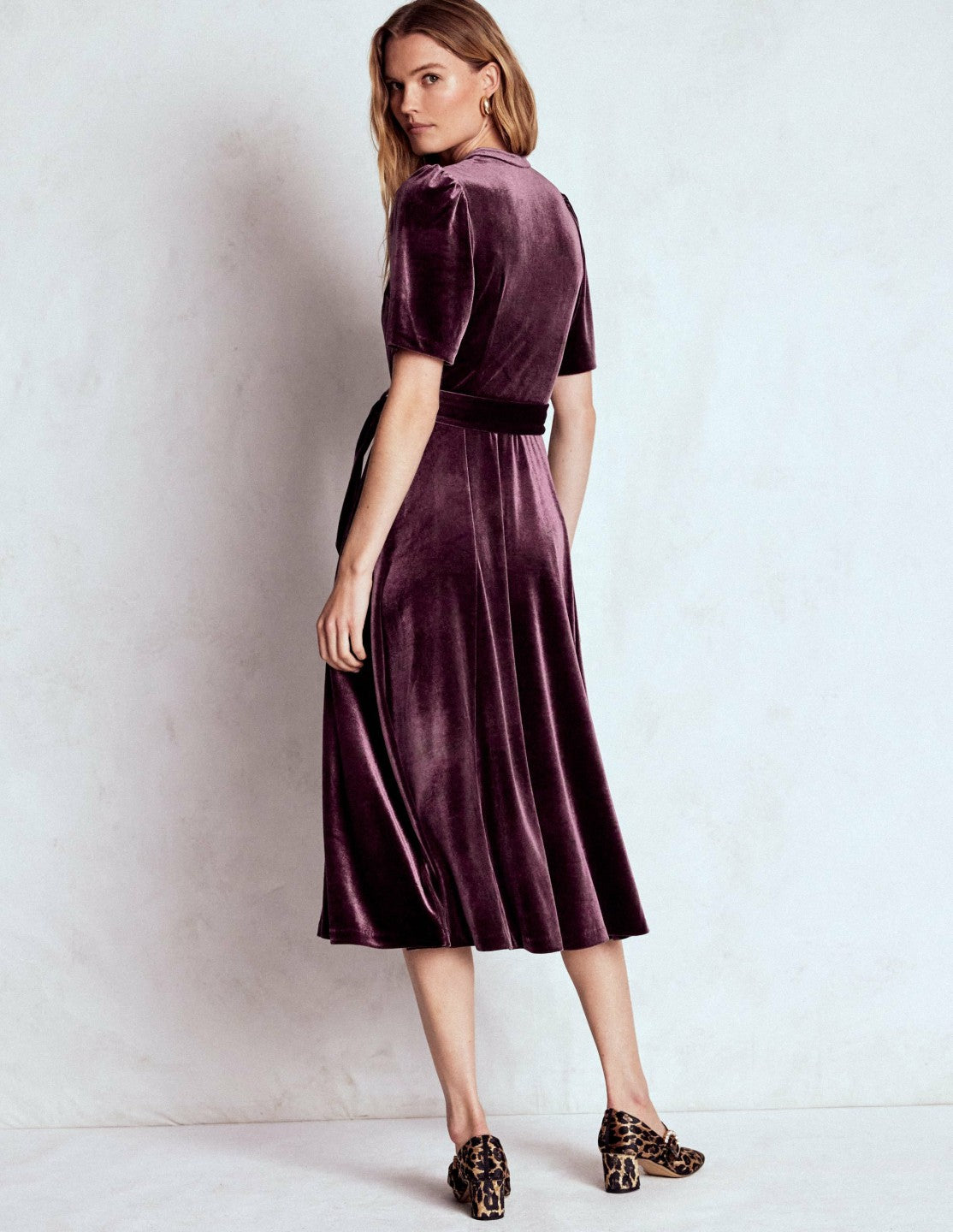 Kate Velvet Shirt Dress-Dark Cherry / Boden Outlet
