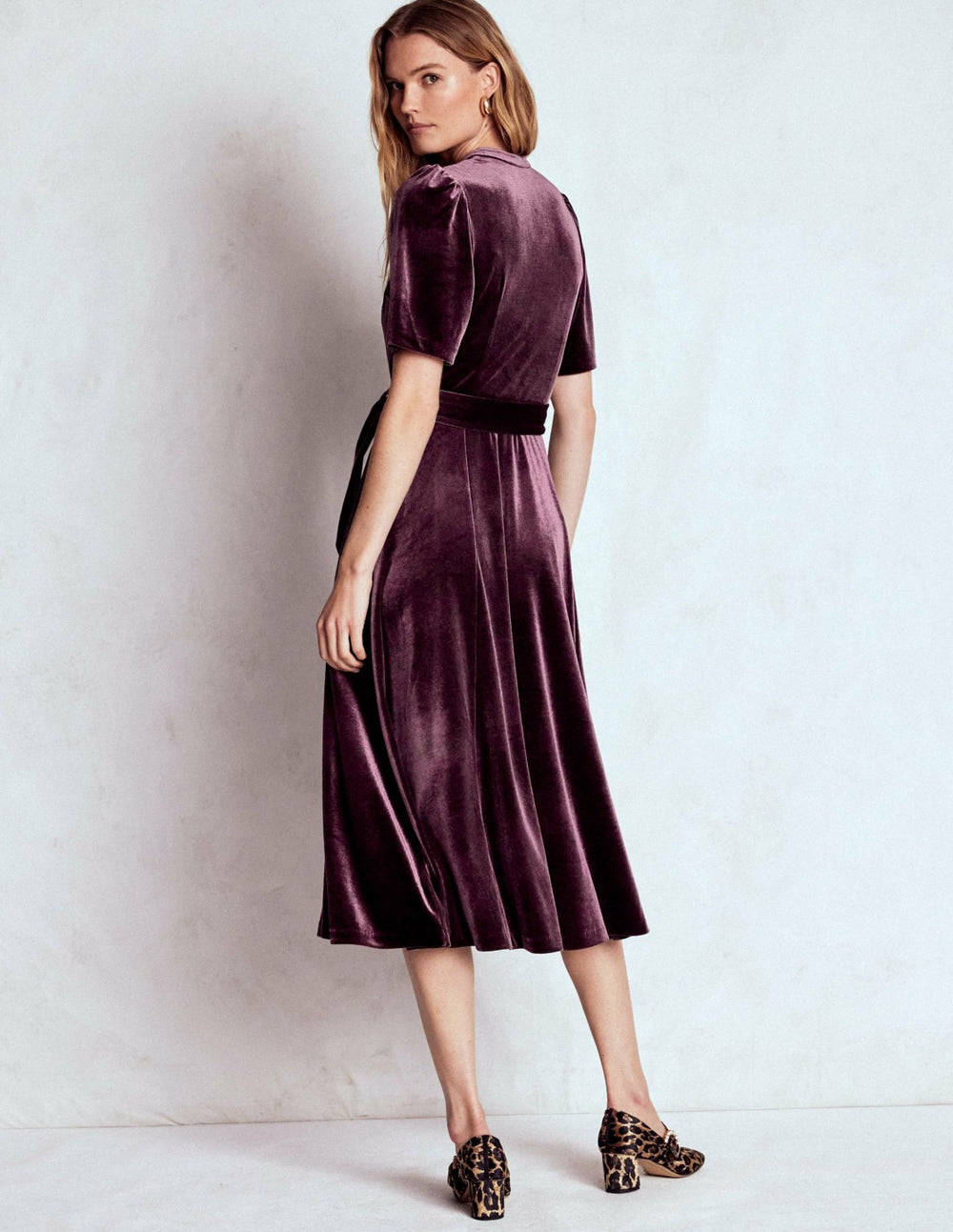 Kate Velvet Shirt Dress-Dark Cherry / Boden Outlet