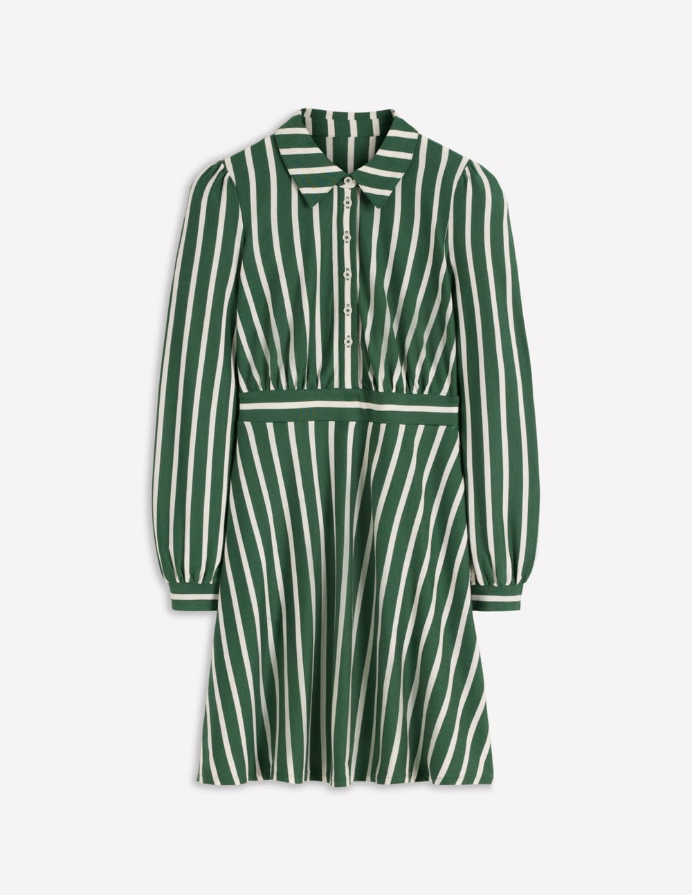 Orla Short Jersey Shirt Dress-Hunter Green and Ivory Stripe / Boden Discount