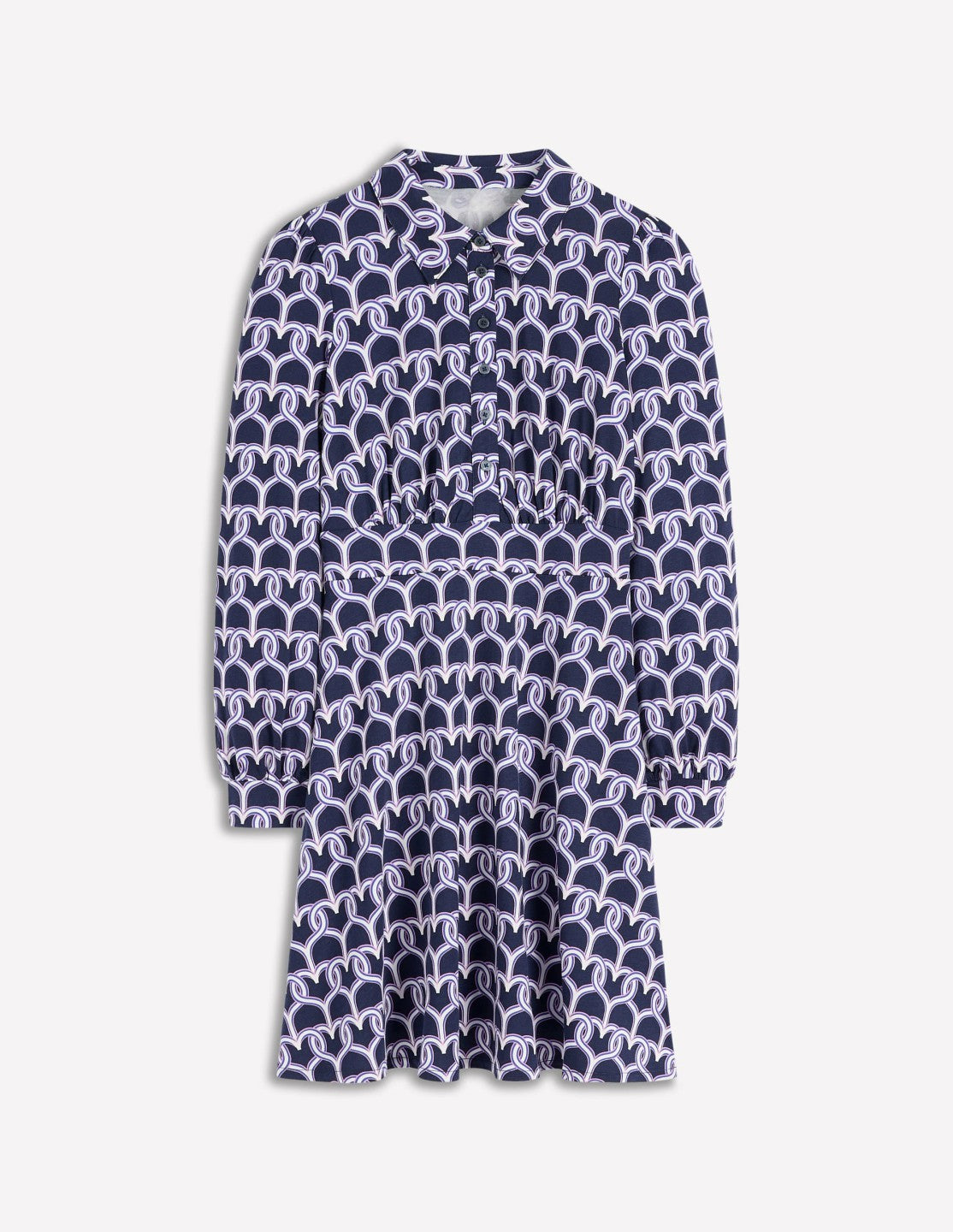 Orla Short Jersey Shirt Dress-French Navy, Heart Link / Boden us
