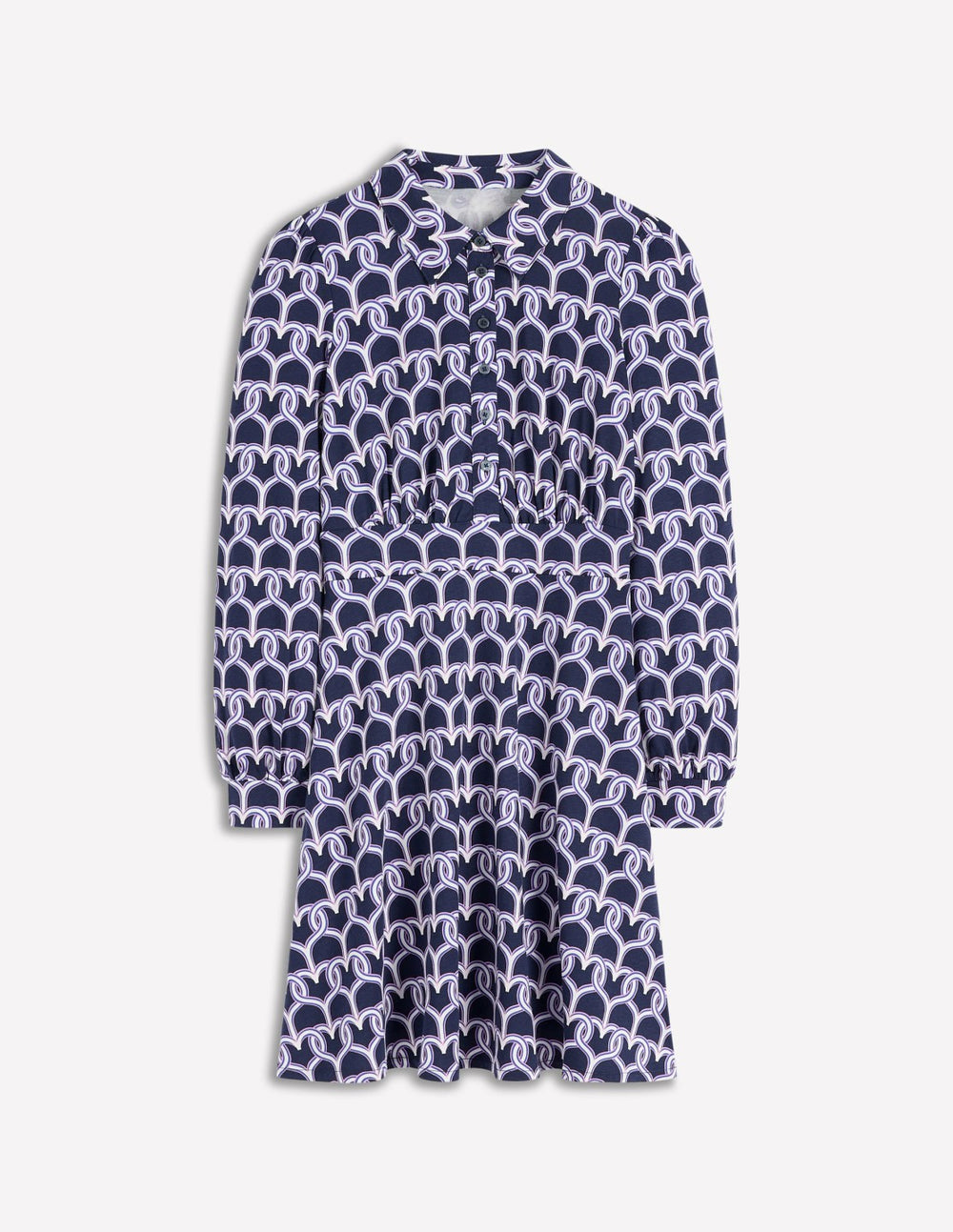 Orla Short Jersey Shirt Dress-French Navy, Heart Link / Boden us